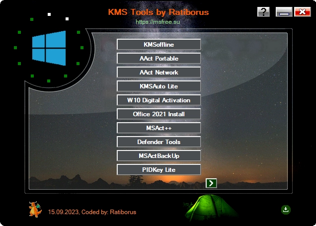 Активатор Windows - KMS Tools Portable by Ratiborus 15.09.2023 — изображение 1