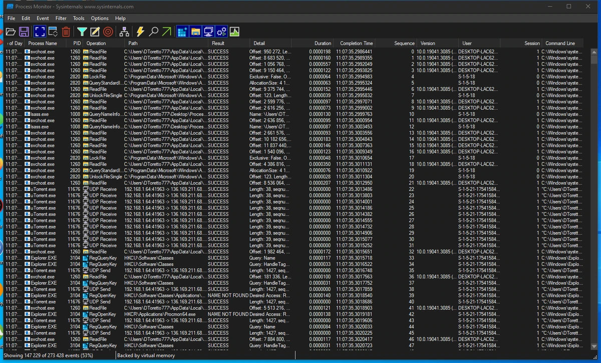 Мониторинг активности Windows Process Monitor 3.94 — изображение 1
