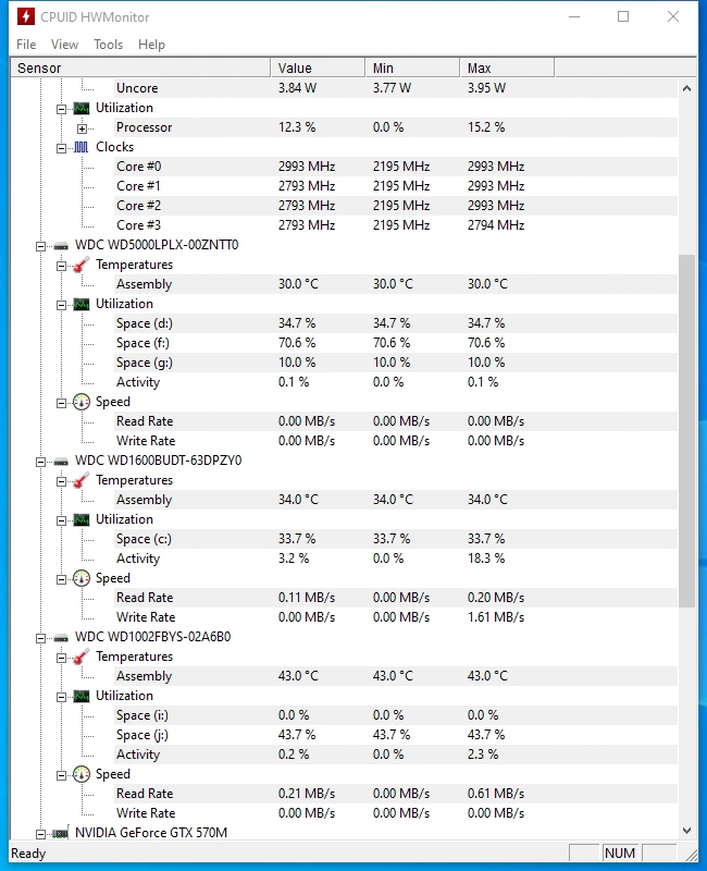 Мониторинг процессорных датчиков CPUID HWMonitor 1.51.0 + Portable — изображение 1