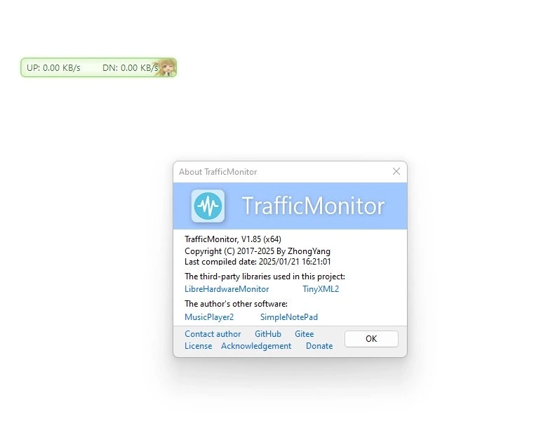 Мониторинг скорости сети TrafficMonitor 1.85 Portable — изображение 1