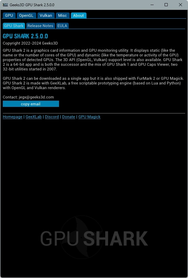 Мониторинг видеокарты GPU Shark II 2.5.0.0+ Portable — изображение 1