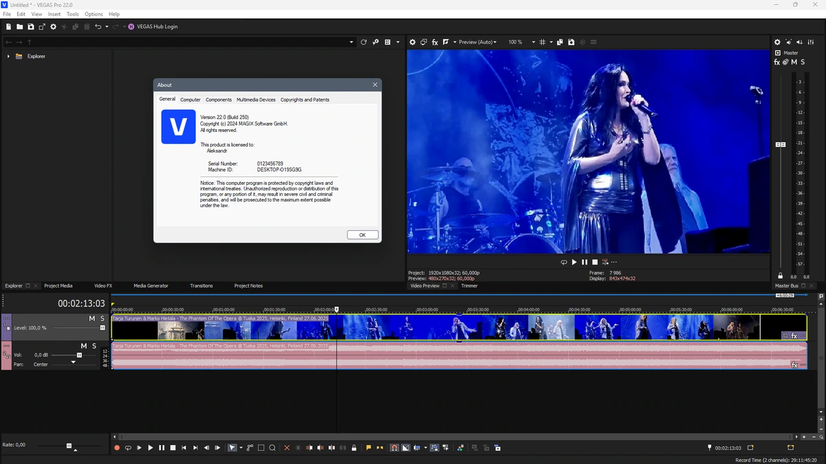 Монтаж и запись аудио и видеопотоков MAGIX Vegas Pro 22.0 Build 250 by KpoJIuK — изображение 1