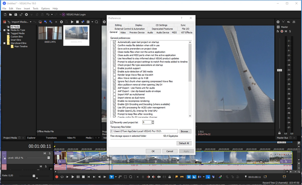 Монтажа видео и аудио - MAGIX Vegas Pro 19.0 Build 381 RePack by KpoJIuK — изображение 1