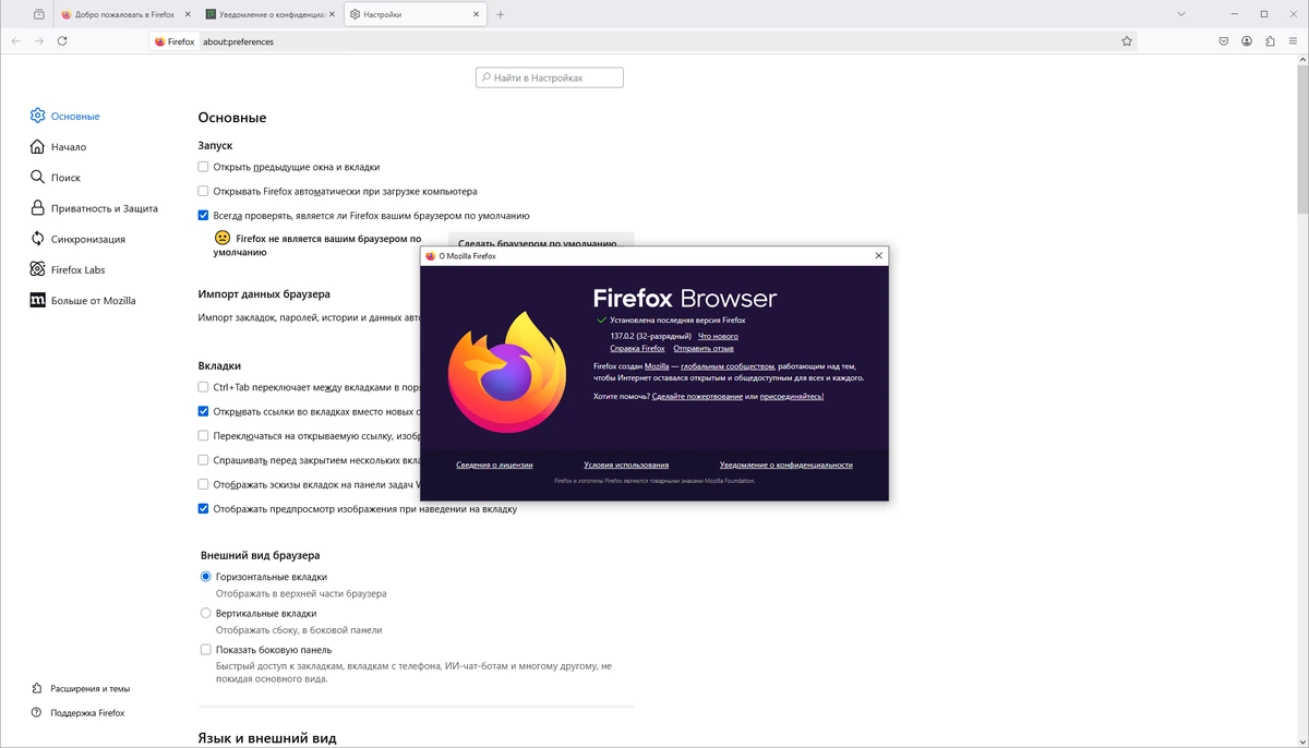 Браузер для ПК Firefox Browser 137.0.2 — изображение 1