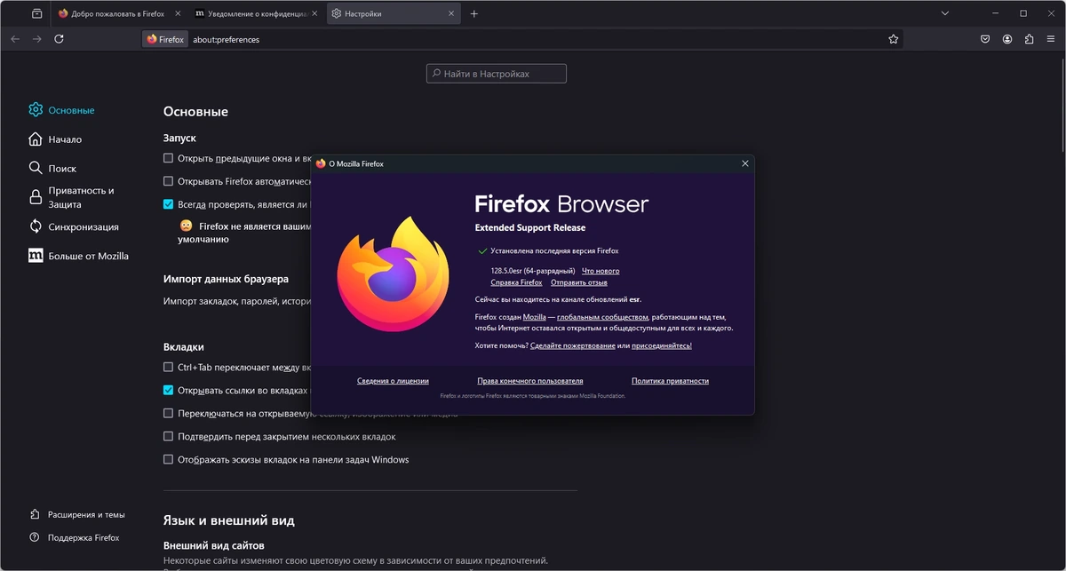 Браузер для предприятий Firefox Browser ESR 128.5.0 — изображение 1