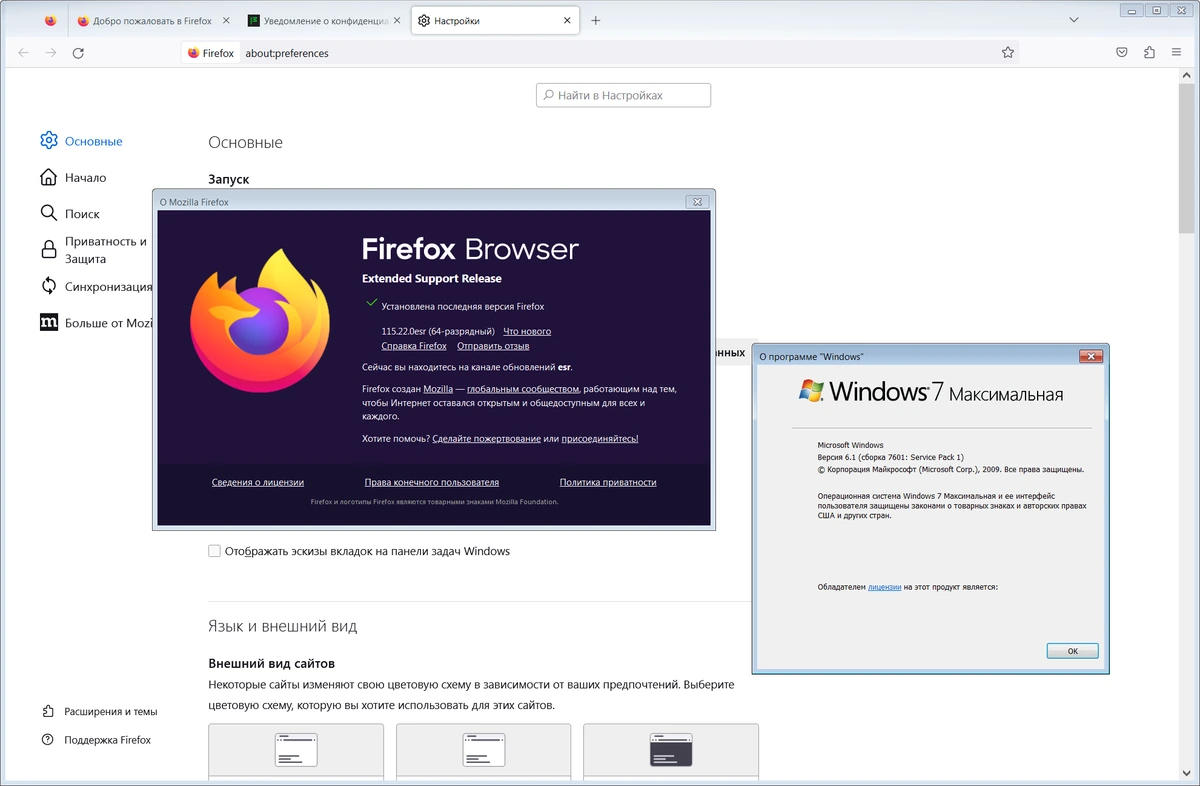 Браузер для Win 7 Firefox Browser ESR 115.22.0 — изображение 1
