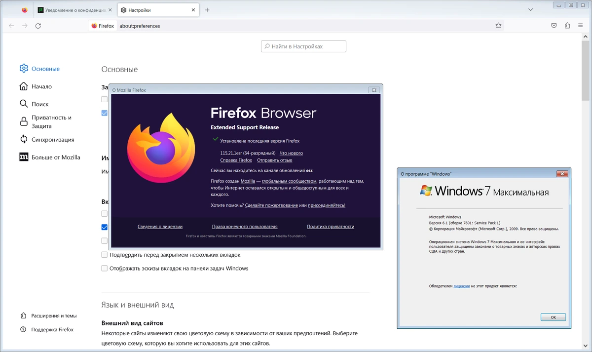Браузер для старых ПК Firefox Browser ESR 115.21.1 — изображение 1