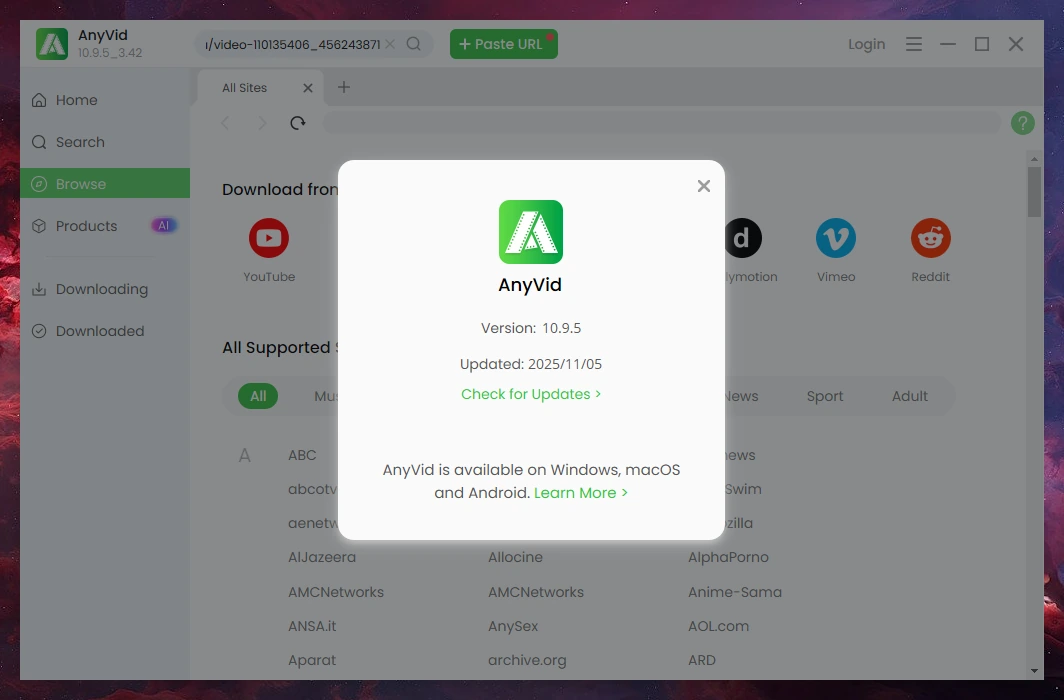 AmoyShare AnyVid 10.9.5 — изображение 1