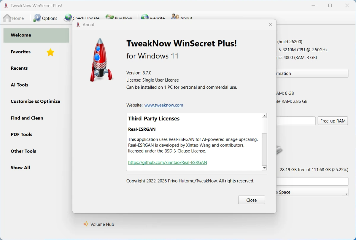 Настройка ПК TweakNow WinSecret Plus! 8.7.0 — изображение 1