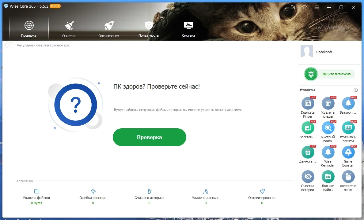 Настройка ПК Wise Care 365 Pro 6.5.3.625 by Dodakaedr — изображение 1