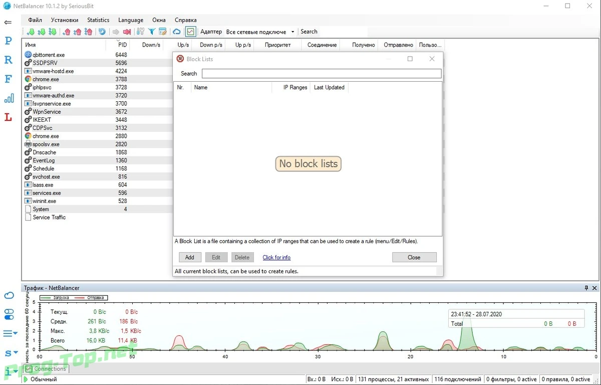NetBalancer ограничение сетевого трафика 10.1.2 Build 2393 — изображение 1