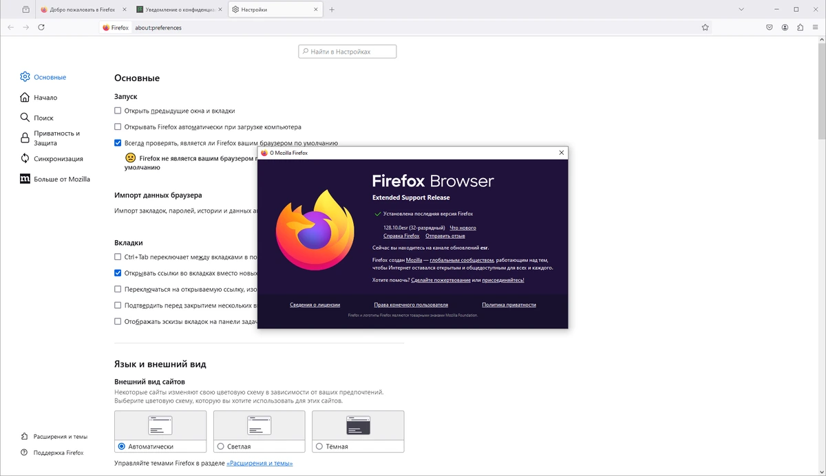 Браузер Firefox Browser ESR 128.10.0 — изображение 1