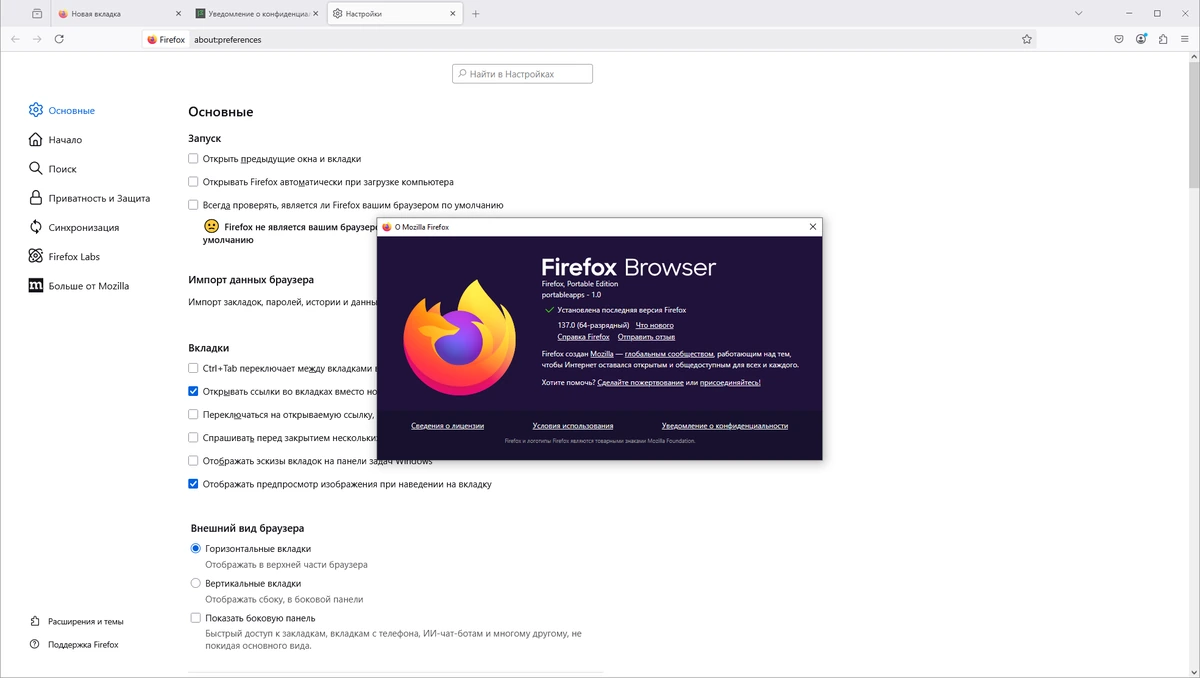 Портативный браузер Firefox Browser 137.0 by PortableApps — изображение 1