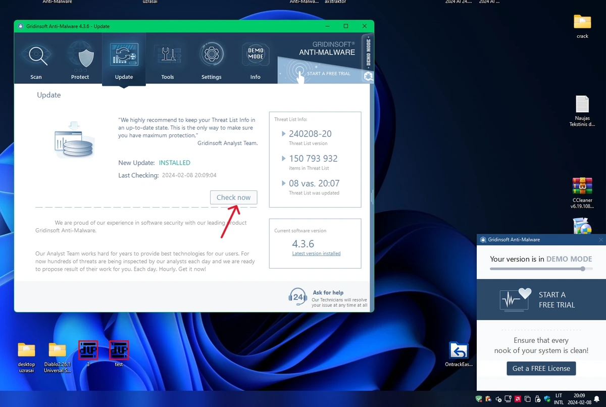 Обнаружение зловредов на ПК - GridinSoft Anti-Malware 4.3.6.5757 [MrSzzS] — изображение 1