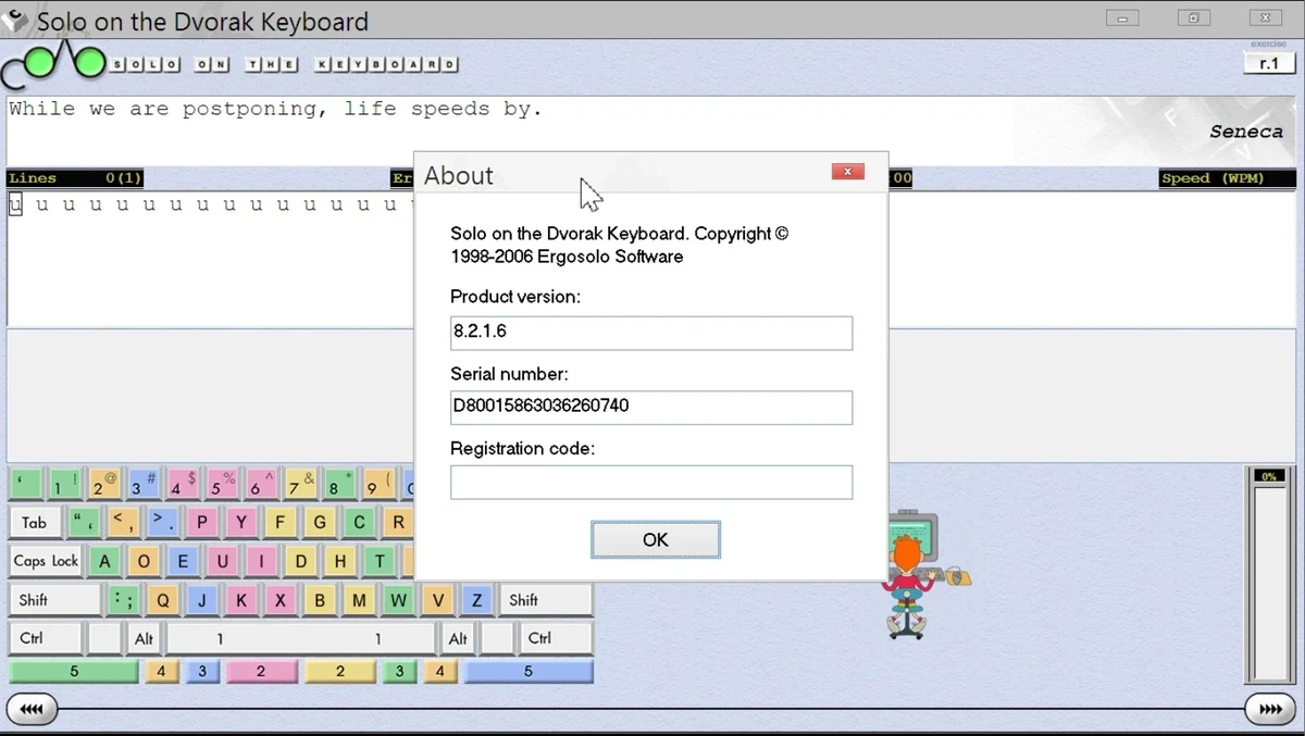 Обучение печати на клавиатуре Solo on Dvorak Keyboard 8.2.1.6 — изображение 1