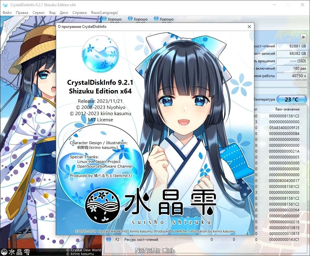 Оценка состояния жестких дисков - CrystalDiskInfo 9.2.1 + Portable (Shizuku Edition & Kurei Kei Edition) — изображение 1