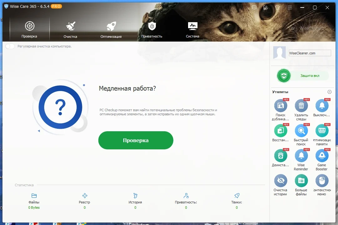 Очистка компьютера Wise Care 365 Pro 6.5.4.626 by FC Portables — изображение 1