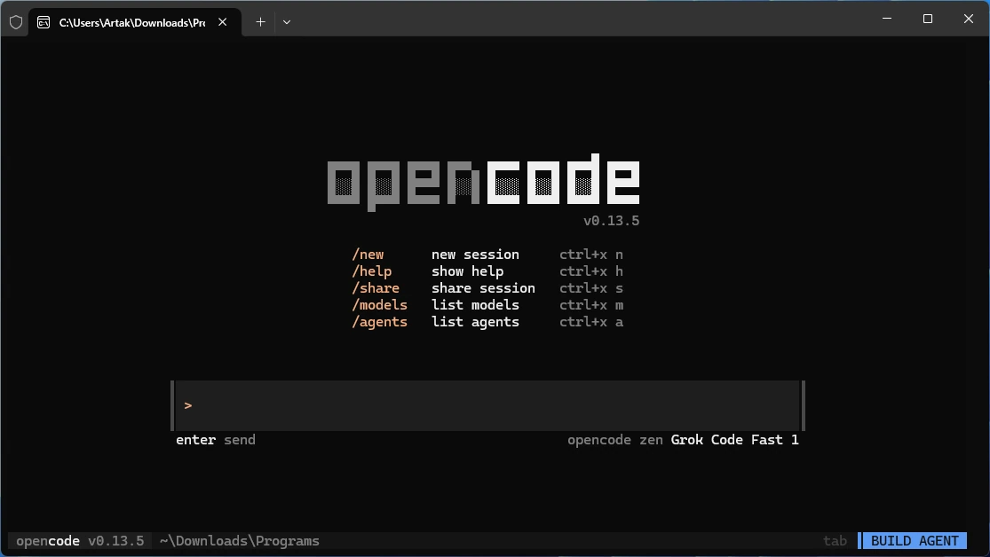 opencode 0.13.5 — изображение 1
