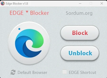 Отключение браузера Эдж Edge Blocker Portable 1.8 — изображение 1