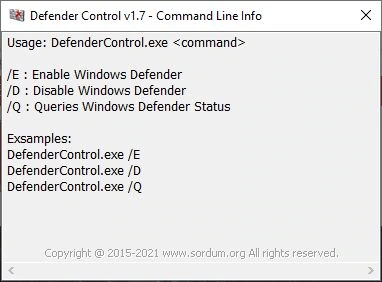 Отключение защитника в Windows 10 - Defender Control 1.8 Portable — изображение 1