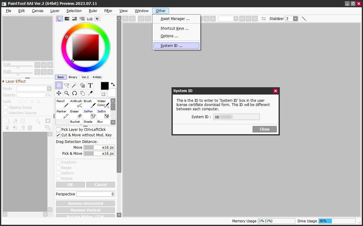 Paint Tool SAI 2 20230711 Technical Preview — изображение 1
