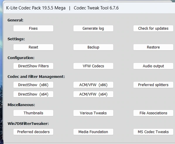 Пакет мультимедиа кодеков K-Lite Codec Pack Update 19.5.5 — изображение 1