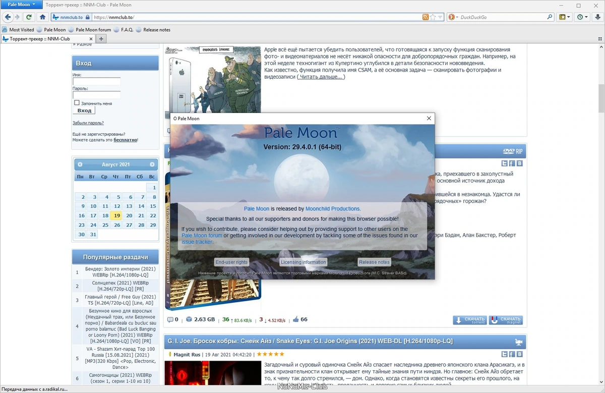 Pale Moon 29.4.0.1 + Portable — изображение 1
