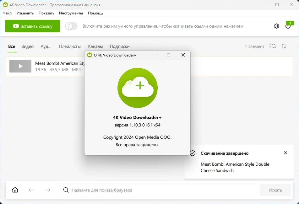 Парсер страниц с видео в соцсетях 4K Video Downloader+ 1.10.3.0161 by Dodakaedr — изображение 1