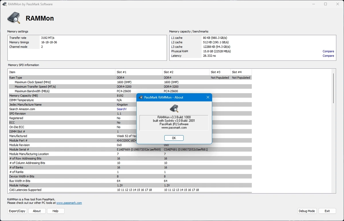 PassMark RAMMon 3.3 Build 1000 — изображение 1