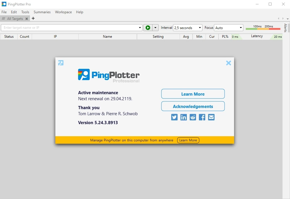 PingPlotter Pro 5.24.3.8913 — изображение 1