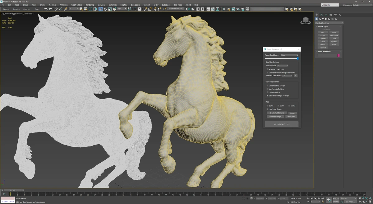 Плагин для ретопологии Exoside QuadRemesher 1.2.1 for 3ds Max — изображение 1