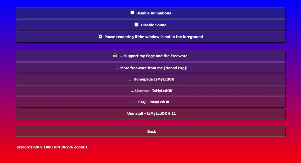 Поиск битых пикселей на мониторе IsMyLcdOK 6.11 Portable — изображение 1