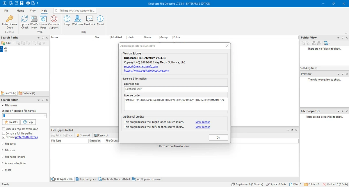 Поиск дубликатов файлов Duplicate File Detective 7.3.88.0 (x64) Enterprise — изображение 1