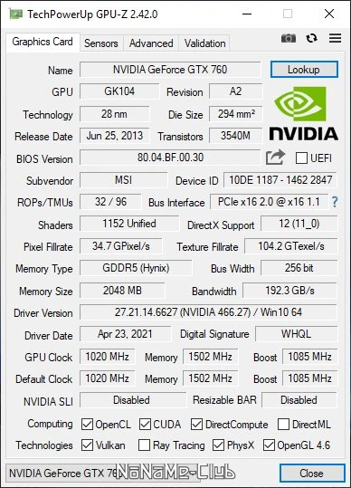Полная информация о видеокарте - GPU-Z 2.42.0 + ASUS_ROG — изображение 2