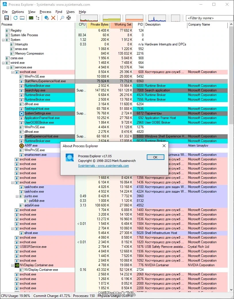 Process Explorer 17.05 Portable — изображение 2