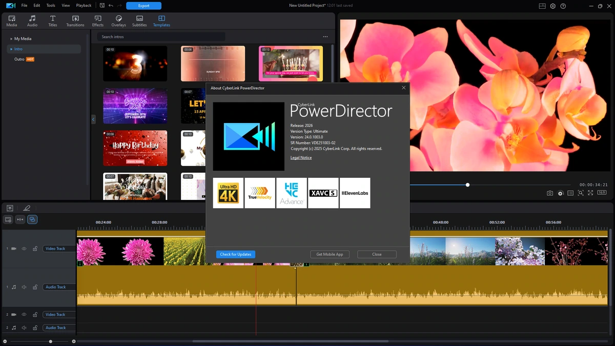 Продвинутый редактор видео CyberLink PowerDirector 2026 Ultimate 24.0.1003.0 — изображение 2