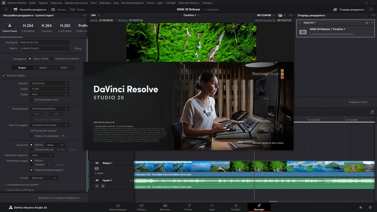 Профессиональный редактор видео Blackmagic Design DaVinci Resolve Studio 20.0 Build 49 — изображение 2