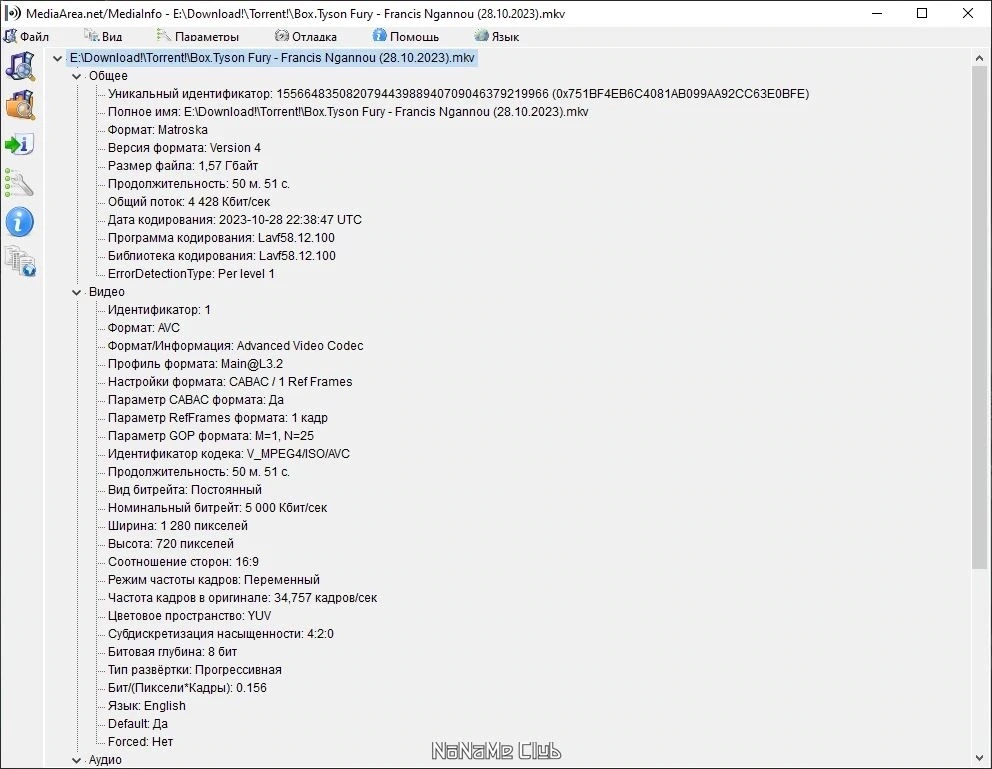 Просмотр битрейта видео - MediaInfo 23.11 + Portable — изображение 2