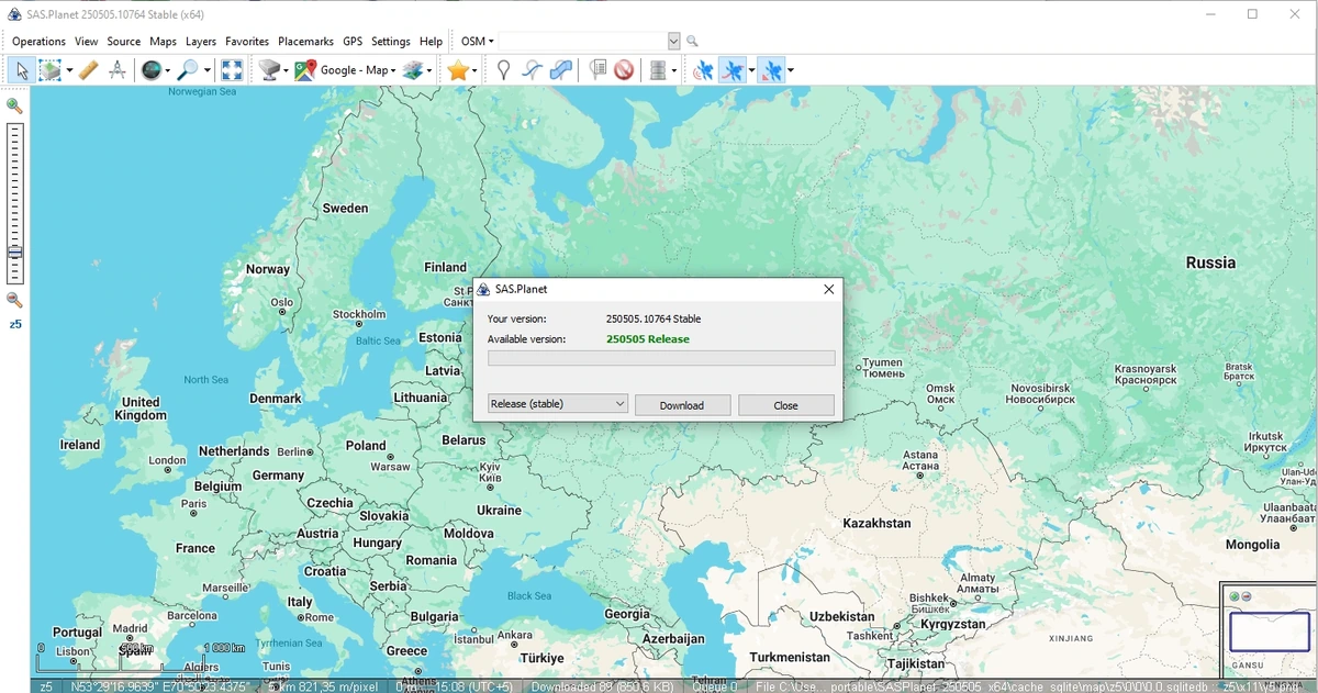 Просмотр спутниковых снимков SAS.Планета 250505 portable — изображение 2