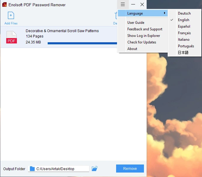 Просмотр защищенных PDF документов PDF Password Remover 2.2.0 — изображение 2