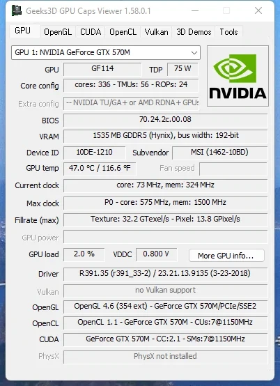 Проведение тестов видеокарты - GPU Caps Viewer 1.58.0.1 + Portable — изображение 2