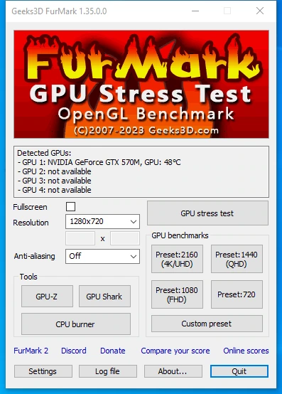 Проверка производительности видео FurMark 1.35.0.0 — изображение 2