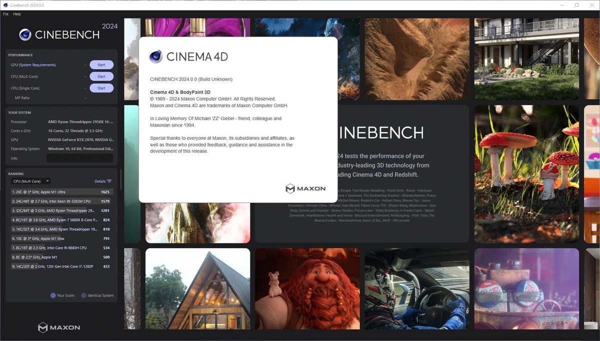 Проверка возможностей компьютера - CineBench 2024.0.0 — изображение 2