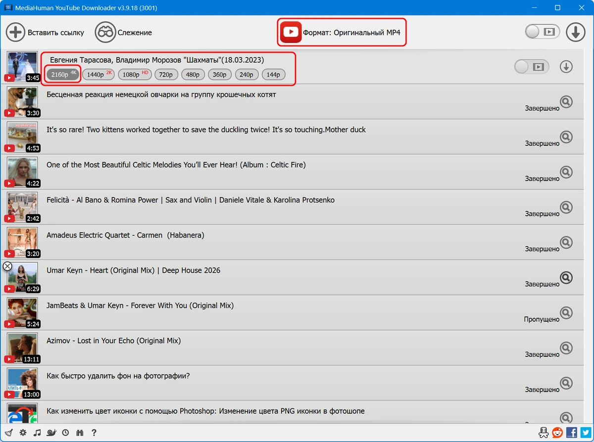 Аудио и видео загрузчик MediaHuman YouTube Downloader 3.9.18 (3001) — изображение 2