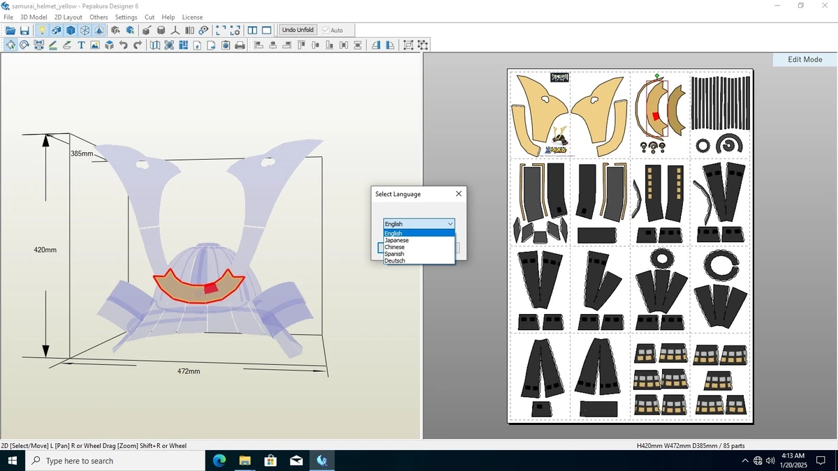 Создание бумажных моделей Pepakura Designer 6.0.6 — изображение 2