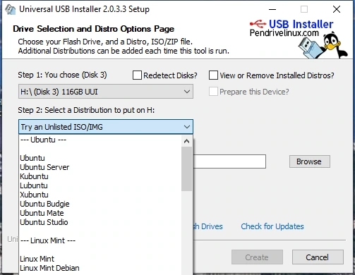 Создание USB-флеш загрузчиков Universal USB Installer 2.0.3.3 Portable — изображение 2