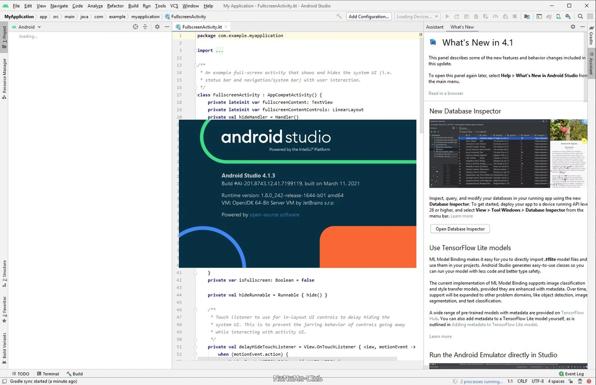 Android Studio 4.1.3 Build #AI-201.8743.12.41.7199119 — изображение 2