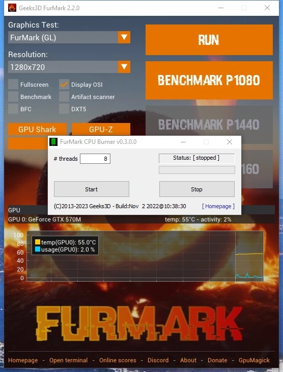 Стресс тесты для видеокарты - FurMark 2.2.0.0 — изображение 2