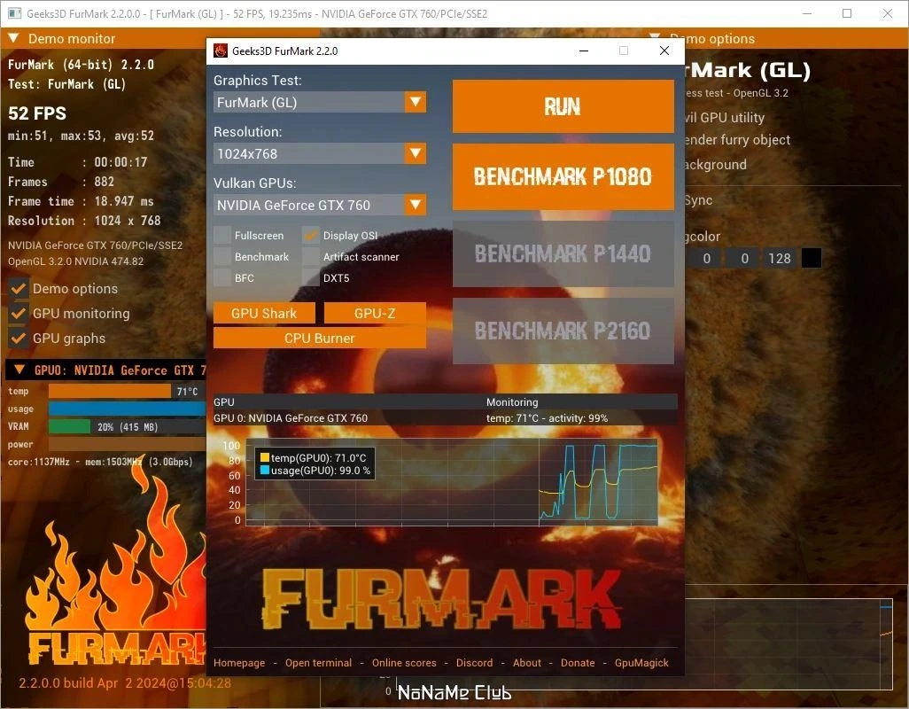 Стресс тесты видеокарты - FurMark 2.2.0.1 — изображение 2