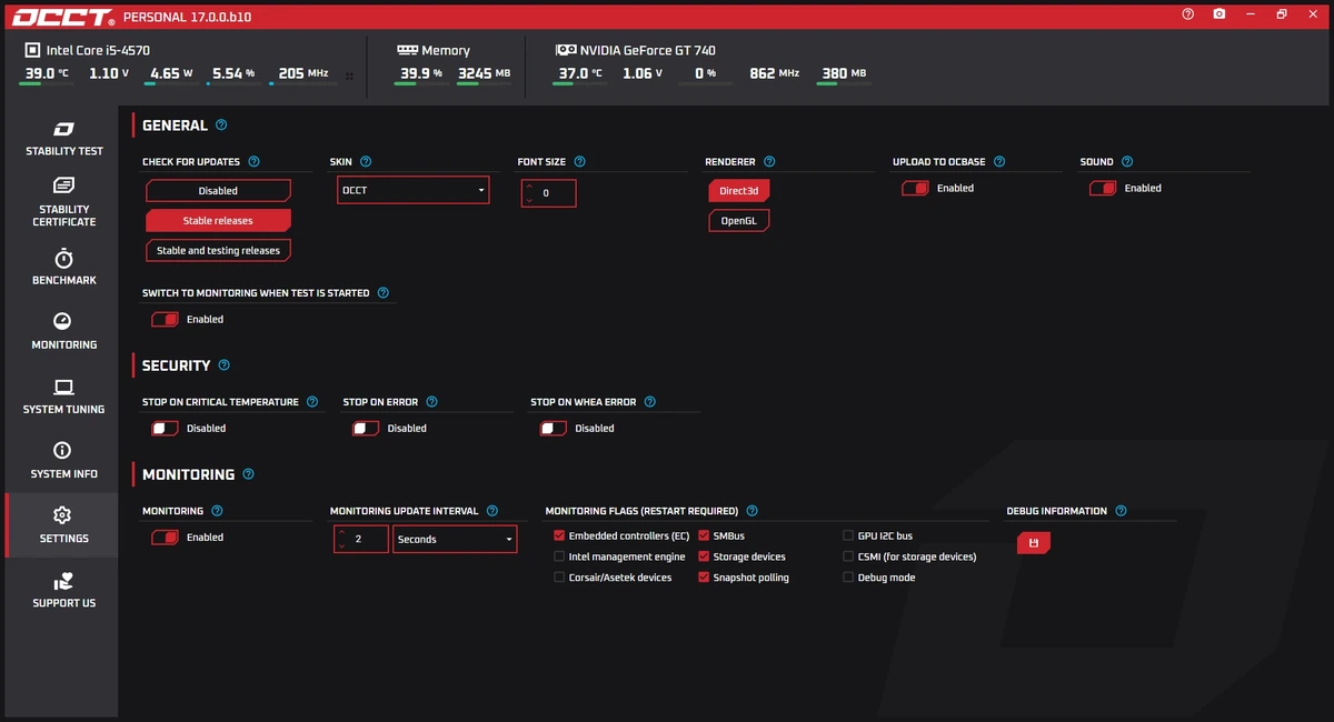 Тестирование видеокарт OCCT 17.0.0.b10 Beta Portable — изображение 2
